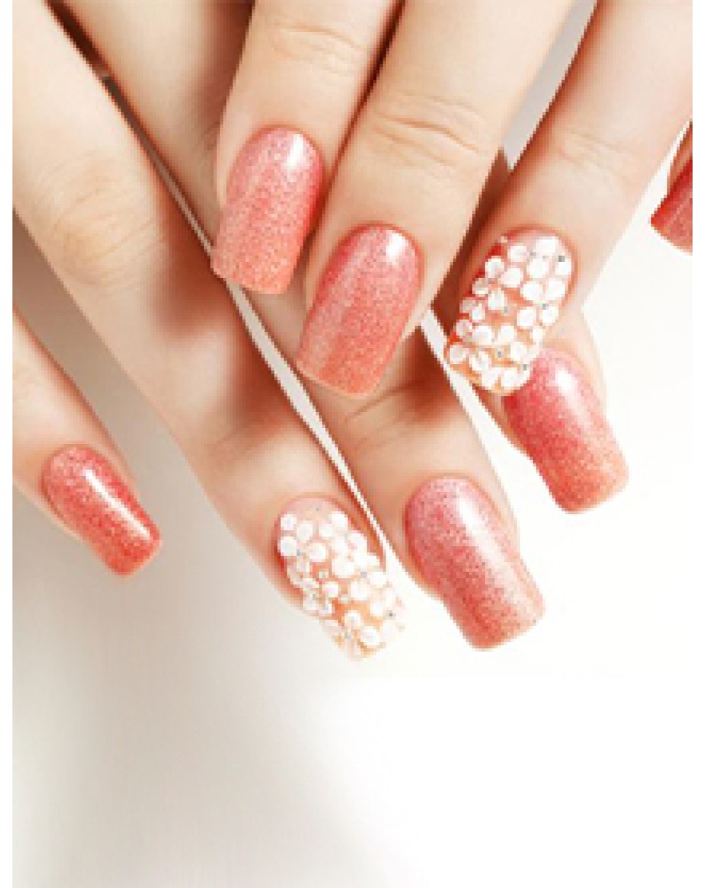Fake Nail Extension + Nail Art + Gel Polish